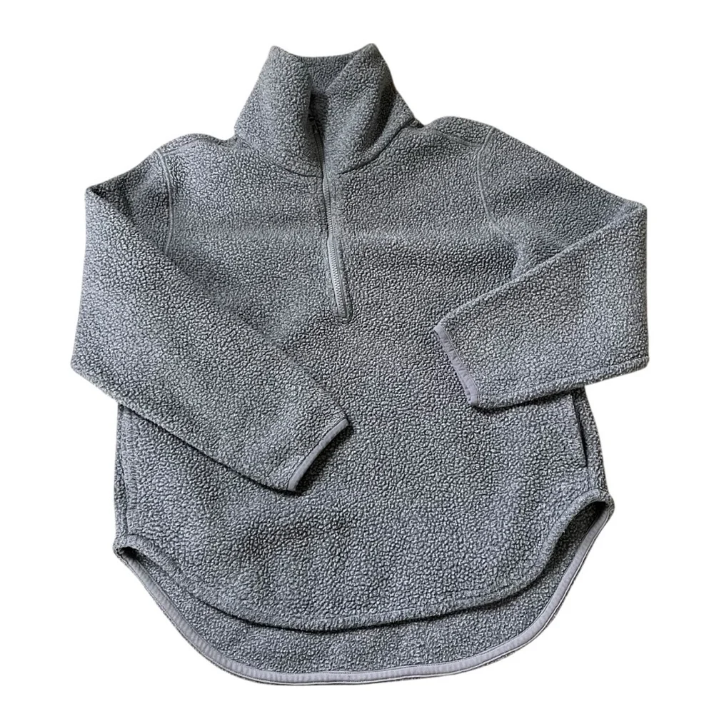 Everlane ReNew Fleece Half-Zip Heathered Gray Size S Women